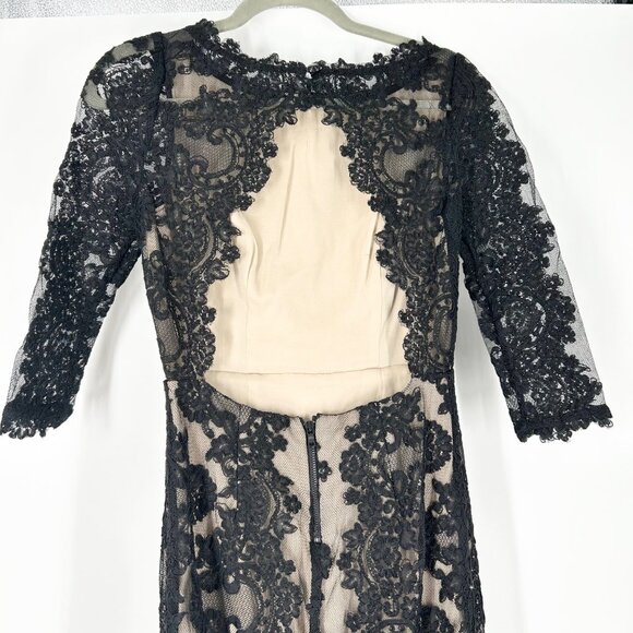Alice + Olivia Jae Black Lace Open Back Maxi Gown - Picture 7 of 13